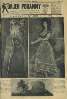 Kurjer Poranny : niedzielny dodatek ilustrowany do R.52, No 36 (5 lutego 1928)