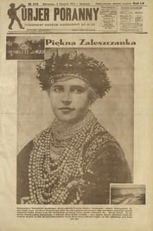 Kurjer Poranny : tygodniowy dodatek ilustrowany do R. 55, No 212 (2 sierpnia 1931)