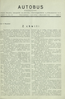 Autobus. R. 2, nr 11-12-13 (październik-listopad-grudzień 1932)