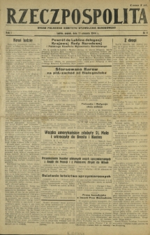 Rzeczpospolita : organ Polskiego Komitetu Wyzwolenia Narodowego. R. 1, nr 9 (11 sierpnia 1944)