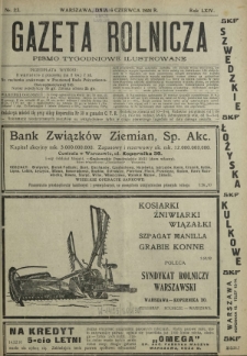 Gazeta Rolnicza : pismo tygodniowe ilustrowane. R. 64, nr 23 (6 czerwca 1924)