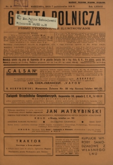 Gazeta Rolnicza : pismo tygodniowe ilustrowane. R. 78, nr 40 (7 października 1938)