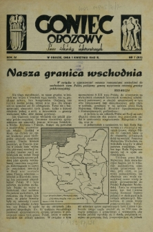 Goniec Obozowy : pismo żołnierzy internowanych R. 4, Nr 7 (1 kwietnia 1943)