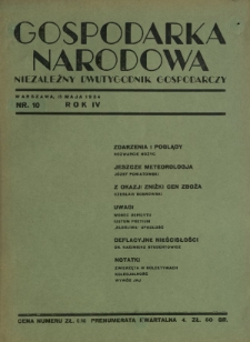Gospodarka Narodowa : niezależny dwutygodnik gospodarczy. R. 4, nr 10 (15 maja 1934)