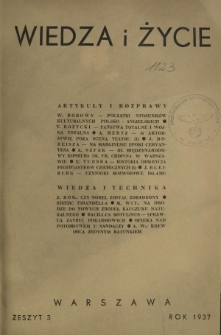 Wiedza i Życie : miesięcznik poświęcony sprawie kultury i oświaty R. 12, z. 3 (marzec 1937)