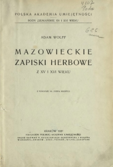 Mazowieckie zapiski herbowe z XV i XVI