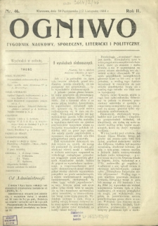 Ogniwo : tygodnik naukowy, społeczny, literacki i polityczny. R. 2, Nr 46 (30 października/12 listopada 1904)