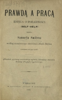 Prawdą a pracą : księga o poradności (Self-help)