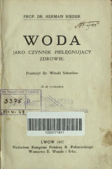 Woda jako czynnik pielęgnujący zdrowie