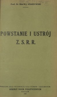 Powstanie i ustrój Z.S.R.R.