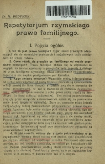 Repetytorium rzymskiego prawa familijnego