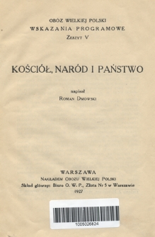 Kościół, naród i państwo