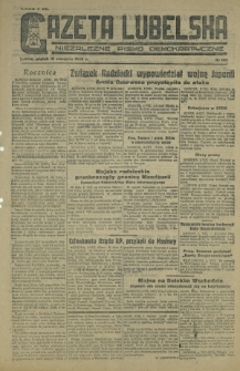 Gazeta Lubelska : niezależne pismo demokratyczne. 1945, nr 168 (10 sierpnia)