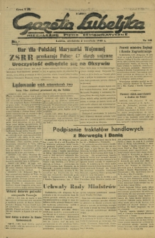 Gazeta Lubelska : niezależne pismo demokratyczne. R. 1, nr 191 (2 września 1945)