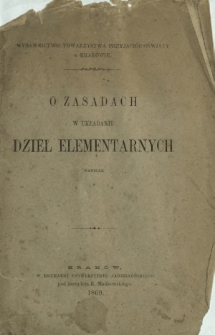 O zasadach w układaniu dzieł elementarnych