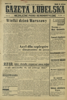 Gazeta Lubelska : niezależne pismo demokratyczne. R. 2, nr 201=510 (24 lipca 1946)