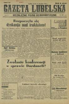 Gazeta Lubelska : niezależne pismo demokratyczne. R. 2, nr 222=531 (14 sierpień 1946)