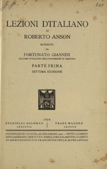 Lezioni d'italiano. Pt. 1