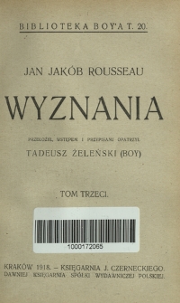 Wyznania. T. 3