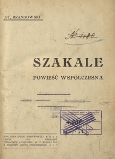 Szakale : powieść wsp&oacute;łczesna