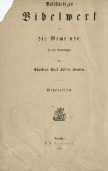 Bibelatlas : 10 Karten zu Bunsens Bibelwerk