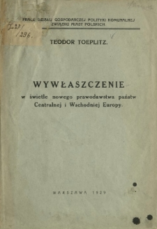 Wywłaszczenie w świetle nowego prawodawstwa państw Centralnej i Wschodniej Europy