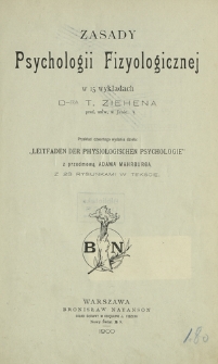 Zasady psychologii fizyologicznej w 15 wykładach