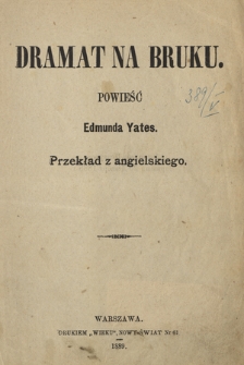 Dramat na bruku : powieść