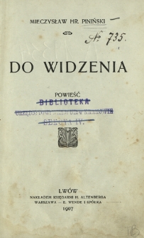 Do widzenia : powieść