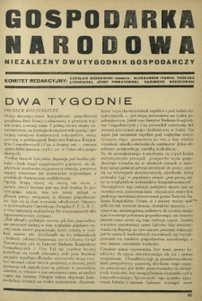 Gospodarka Narodowa : niezależny dwutygodnik gospodarczy. [R. 1, nr 7 (15 czerwca 1931)]