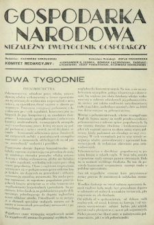 Gospodarka Narodowa : niezależny dwutygodnik gospodarczy. [R. 2, nr 6 (15 marca 1932)]