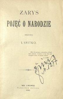 Zarys pojęć o narodzie