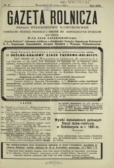 Gazeta Rolnicza : pismo tygodniowe ilustrowane. R. 72, nr 25 (17 czerwca 1932)