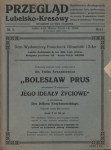 Przegląd Lubelsko-Kresowy : ilustrowany dwutygodnik poświęcony życiu społecznemu, kulturalnemu i gospodarczemu na terenie województw: lubelskiego, wołyńskiego i poleskiego R. 1, nr 8