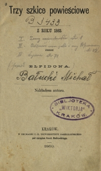 Trzy szkice powieściowe z roku 1863