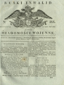 Ruski Inwalid czyli wiadomości wojenne. 1818, nr 166 (21 lipca)