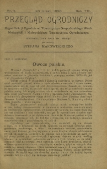 Przegląd Ogrodniczy : organ Małopolskiego Towarzystwa Ogrodniczego i Sekcji Ogrodniczej Towarzystwa Gospodarskiego Wsch. Małopolski R. 7, Nr 4 (25 lutego 1923)