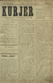 Kurjer / redaktor i wydawca Stanisław Korczak. - R. 3, nr 1 (1 stycznia 1908)