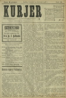 Kurjer / redaktor i wydawca Stanisław Korczak. - R. 3, nr 92 (23 kwietnia 1908)