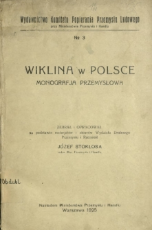 Wiklina w Polsce : monografja przemysłowa