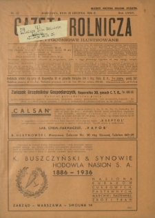 Gazeta Rolnicza : pismo tygodniowe ilustrowane. R. 76 (1936) - skorowidz abecadłowy treści