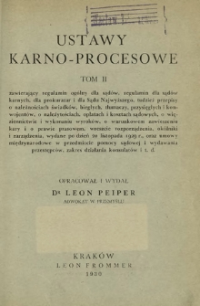 Ustawy karno-procesowe. T. 2
