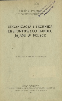 Organizacja i technika eksportowego handlu jajami w Polsce