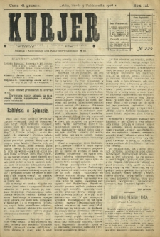 Kurjer / redaktor i wydawca Stanisław Korczak. - R. 3, nr 229 (7 października 1908)