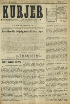 Kurjer / redaktor i wydawca Stanisław Korczak. - R. 3, nr 238 (17 października 1908)