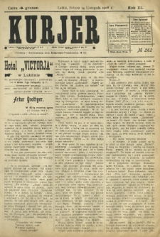 Kurjer / redaktor i wydawca Stanisław Korczak. - R. 3, nr 262 (14 listopada 1908)