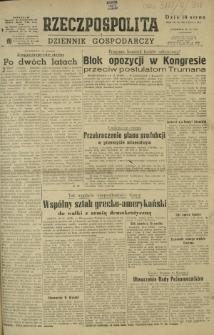 Rzeczpospolita i Dziennik Gospodarczy. R. 4, nr 318 (20 listopada 1947)