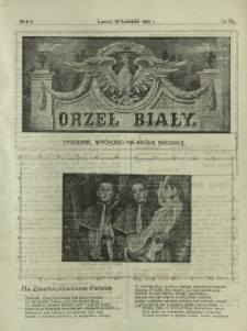 Orzeł Biały : tygodnik, wychodzi na każdą niedzielę. - R. 1, nr 15 (12 kwietnia 1925)