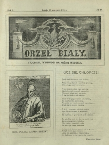 Orzeł Biały : tygodnik, wychodzi na każdą niedzielę. - R. 1, nr 25 (21 czerwca 1925)