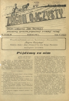 Zagon Ojczysty : organ Lubelskiej Izby Rolniczej poświęcony sprawom organizacji produkcji rolnej R. 3, Nr 12 (grudzień 1946)